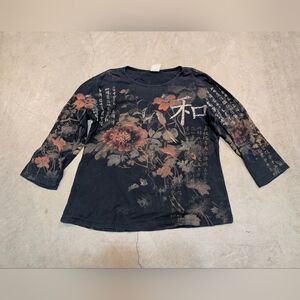 Jess And Jane Top Women's M? Asian Floral